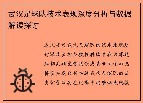 武汉足球队技术表现深度分析与数据解读探讨